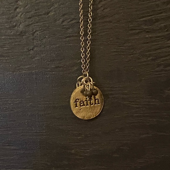 Dream and Faith Double Sided Silver + Green Necklace and Earring Set NWT - Picture 8 of 12